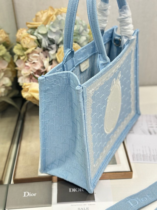 Medium Dior Book Tote with Strap M1354PEH Celestial Blue 