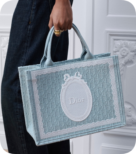 Medium Dior Book Tote with Strap M1354PEH Celestial Blue 