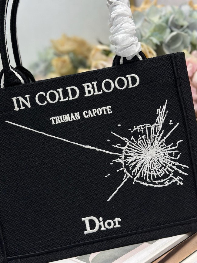 Small Dior Book Tote with Strap Embroidery M1404PE-1