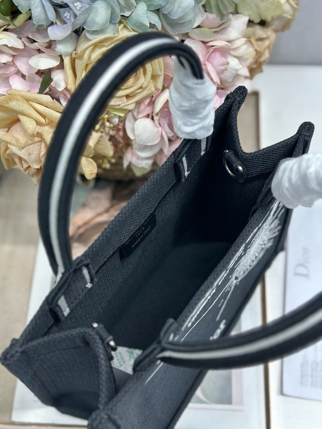 Small Dior Book Tote with Strap Embroidery M1404PE-1
