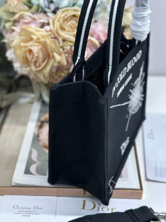 Small Dior Book Tote with Strap Embroidery M1404PE-1
