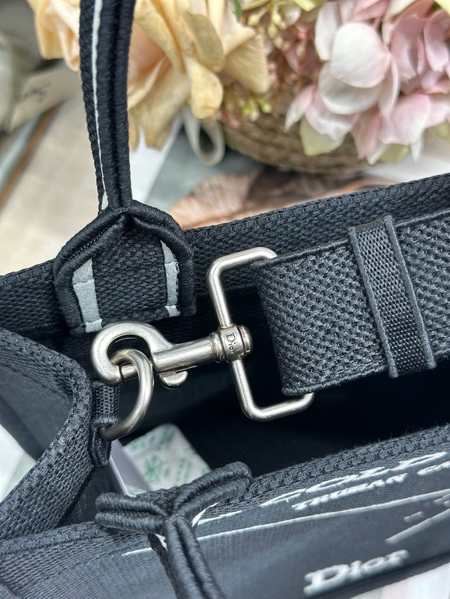 Small Dior Book Tote with Strap Embroidery M1404PE-1