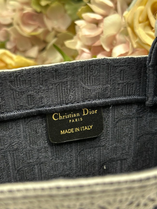 Small Dior Book Tote with Strap M1404PE Blue