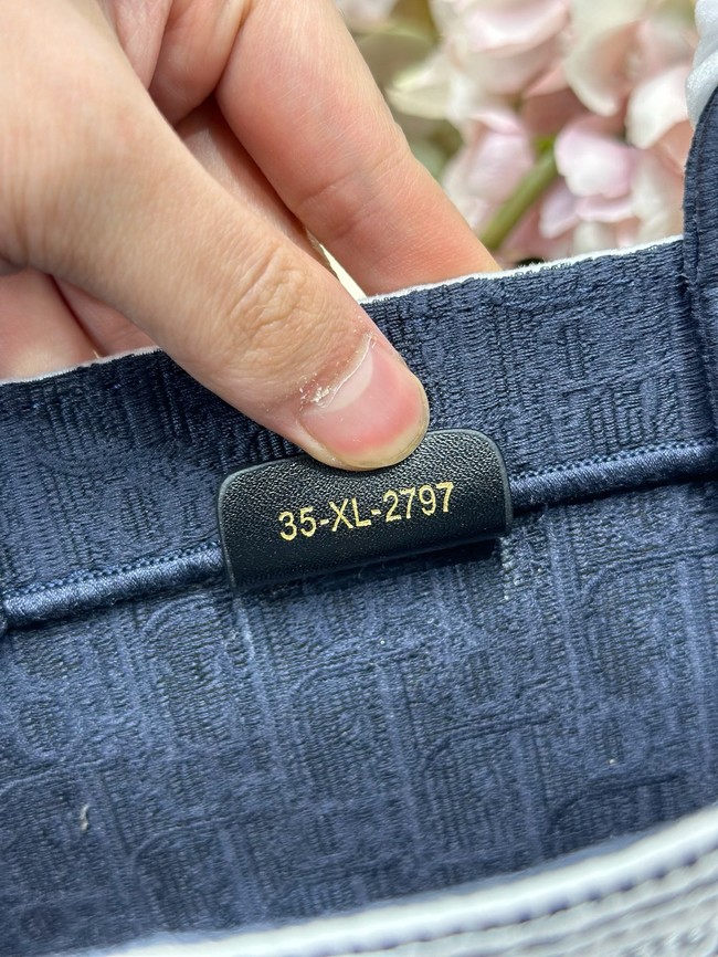 Small Dior Book Tote with Strap M1404PE Blue