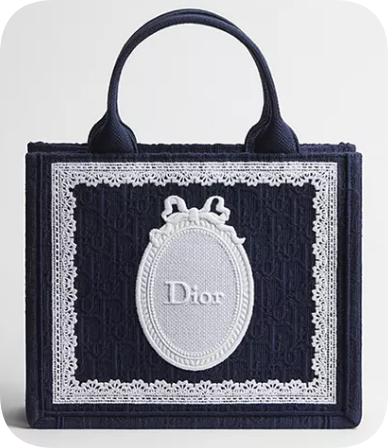 Small Dior Book Tote with Strap M1404PE Blue