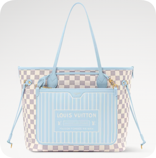 Louis Vuitton NEW - REVERSIBLE Neverfull Inside Out MM N40946 Bleu Olympe