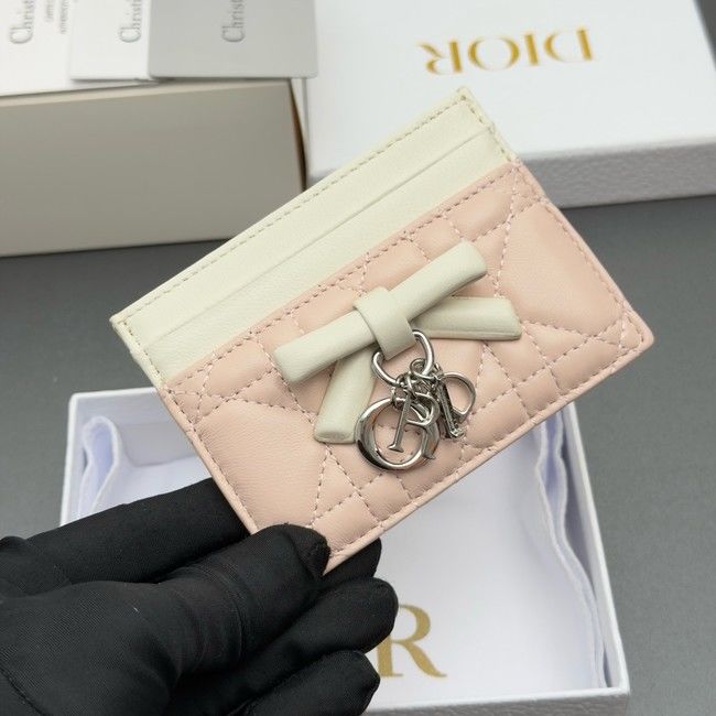 DIOR CARD HOLDER S2604 pink&white DIOR CARD HOLDER S2604 pink&white