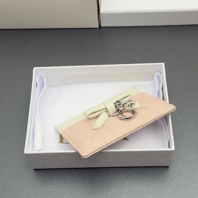 DIOR CARD HOLDER S2604 pink&white DIOR CARD HOLDER S2604 pink&white