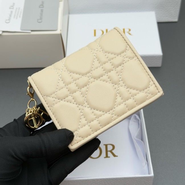 LADY DIOR LOTUS WALLET CANNAGE LAMBSKIN S0178 Beige LADY DIOR LOTUS WALLET CANNAGE LAMBSKIN S0178 Beige
