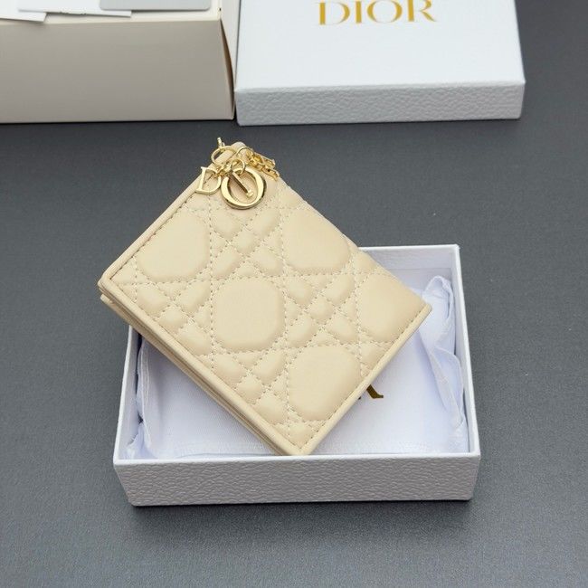 LADY DIOR LOTUS WALLET CANNAGE LAMBSKIN S0178 Beige LADY DIOR LOTUS WALLET CANNAGE LAMBSKIN S0178 Beige
