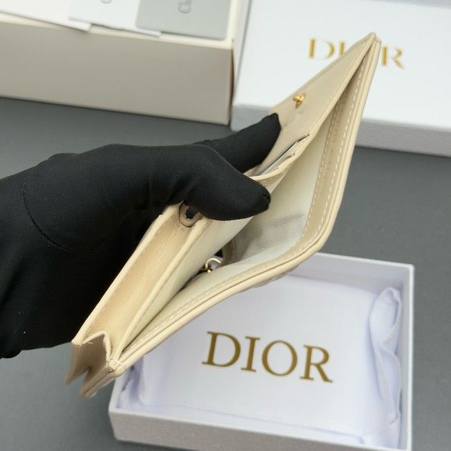 LADY DIOR LOTUS WALLET CANNAGE LAMBSKIN S0178 Beige LADY DIOR LOTUS WALLET CANNAGE LAMBSKIN S0178 Beige