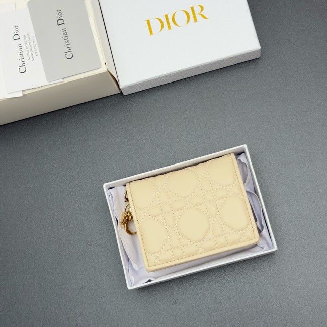 LADY DIOR LOTUS WALLET CANNAGE LAMBSKIN S0178 Beige LADY DIOR LOTUS WALLET CANNAGE LAMBSKIN S0178 Beige