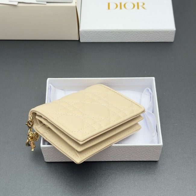 LADY DIOR LOTUS WALLET CANNAGE LAMBSKIN S0178 Beige LADY DIOR LOTUS WALLET CANNAGE LAMBSKIN S0178 Beige