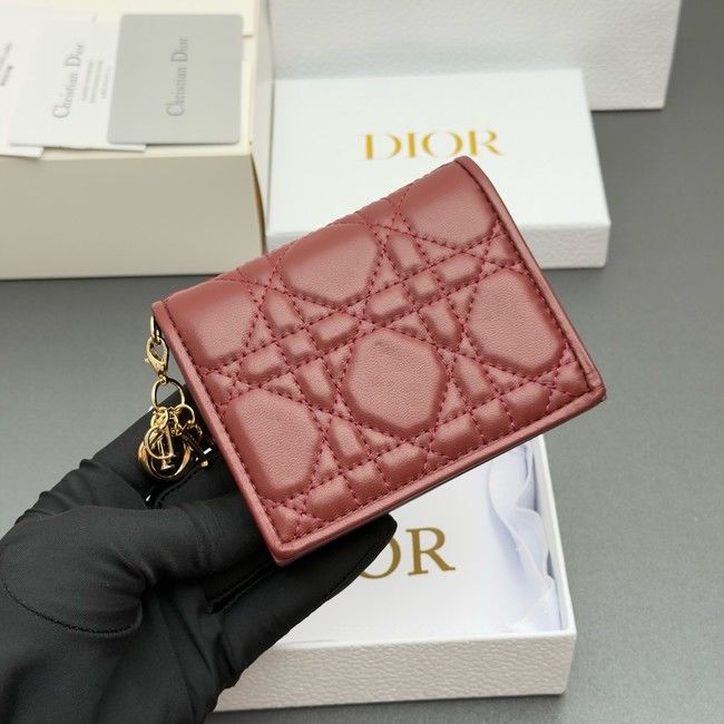 LADY DIOR LOTUS WALLET CANNAGE LAMBSKIN S0178 fuchsia LADY DIOR LOTUS WALLET CANNAGE LAMBSKIN S0178 fuchsia