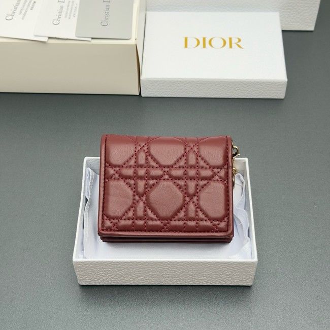LADY DIOR LOTUS WALLET CANNAGE LAMBSKIN S0178 fuchsia LADY DIOR LOTUS WALLET CANNAGE LAMBSKIN S0178 fuchsia