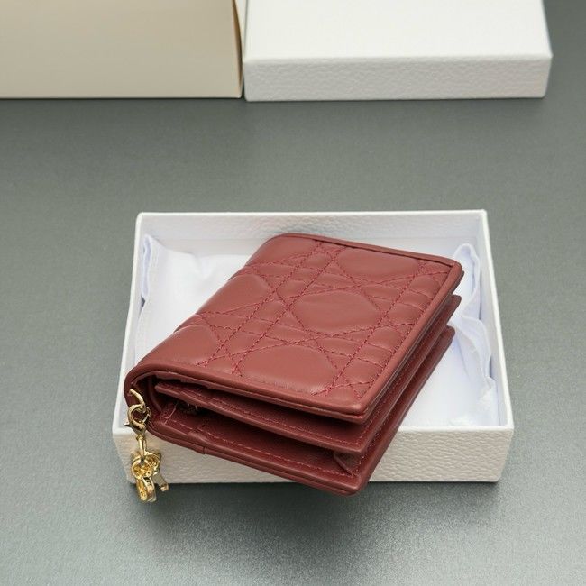 LADY DIOR LOTUS WALLET CANNAGE LAMBSKIN S0178 fuchsia LADY DIOR LOTUS WALLET CANNAGE LAMBSKIN S0178 fuchsia