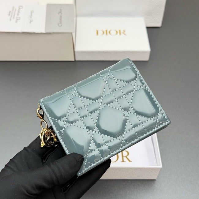 LADY DIOR LOTUS WALLET patent leather S0178 blue LADY DIOR LOTUS WALLET patent leather S0178 blue