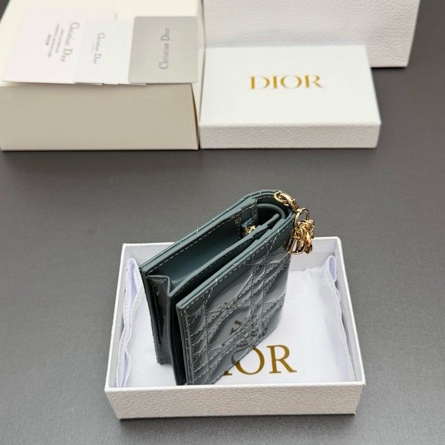 LADY DIOR LOTUS WALLET patent leather S0178 blue LADY DIOR LOTUS WALLET patent leather S0178 blue