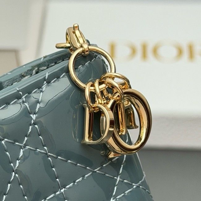 LADY DIOR LOTUS WALLET patent leather S0178 blue LADY DIOR LOTUS WALLET patent leather S0178 blue