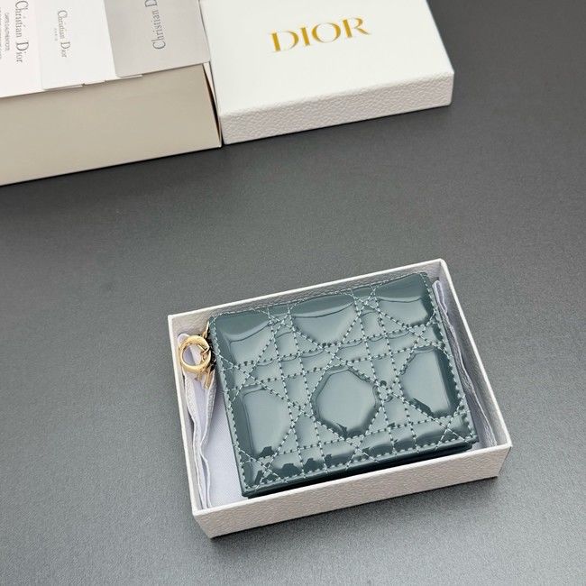 LADY DIOR LOTUS WALLET patent leather S0178 blue LADY DIOR LOTUS WALLET patent leather S0178 blue