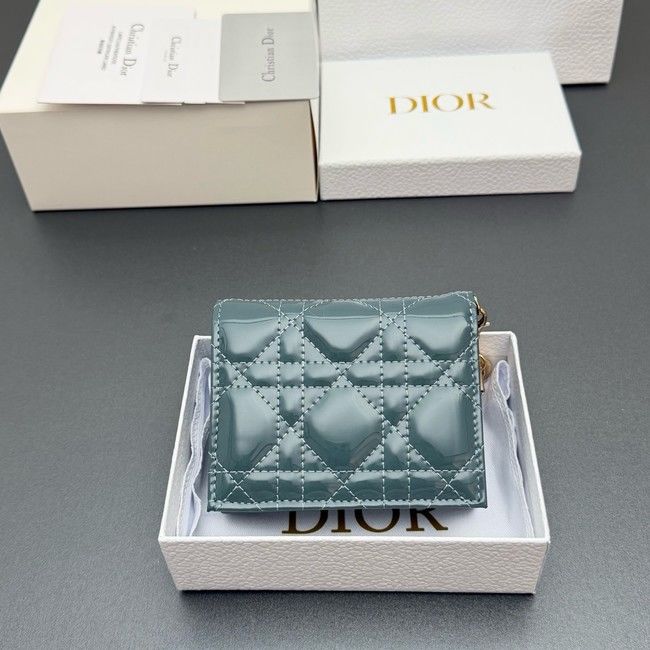 LADY DIOR LOTUS WALLET patent leather S0178 blue LADY DIOR LOTUS WALLET patent leather S0178 blue