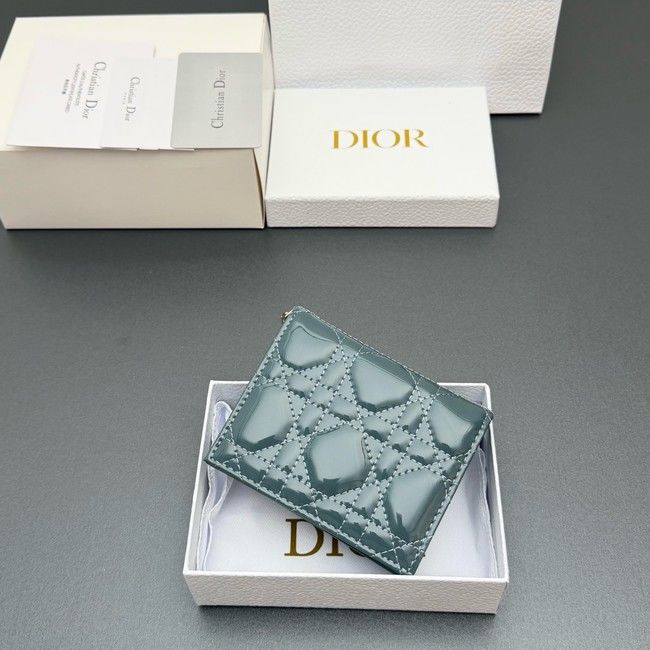 LADY DIOR LOTUS WALLET patent leather S0178 blue LADY DIOR LOTUS WALLET patent leather S0178 blue