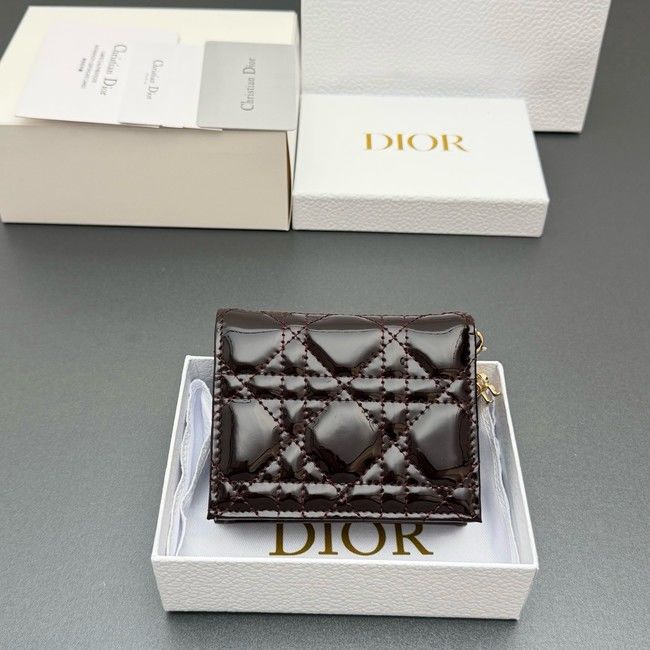 LADY DIOR LOTUS WALLET patent leather S0178 burgundy LADY DIOR LOTUS WALLET patent leather S0178 burgundy