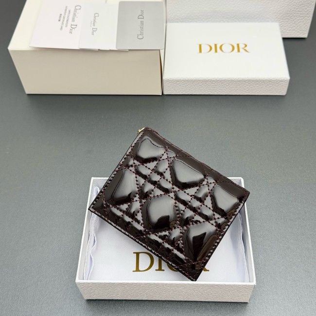 LADY DIOR LOTUS WALLET patent leather S0178 burgundy LADY DIOR LOTUS WALLET patent leather S0178 burgundy