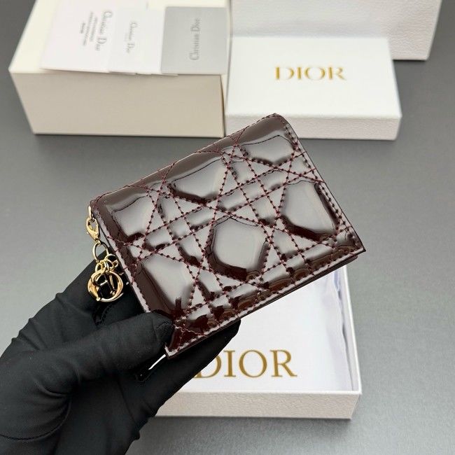 LADY DIOR LOTUS WALLET patent leather S0178 burgundy LADY DIOR LOTUS WALLET patent leather S0178 burgundy