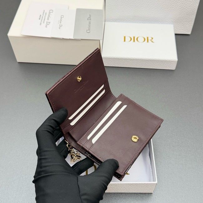 LADY DIOR LOTUS WALLET patent leather S0178 burgundy LADY DIOR LOTUS WALLET patent leather S0178 burgundy