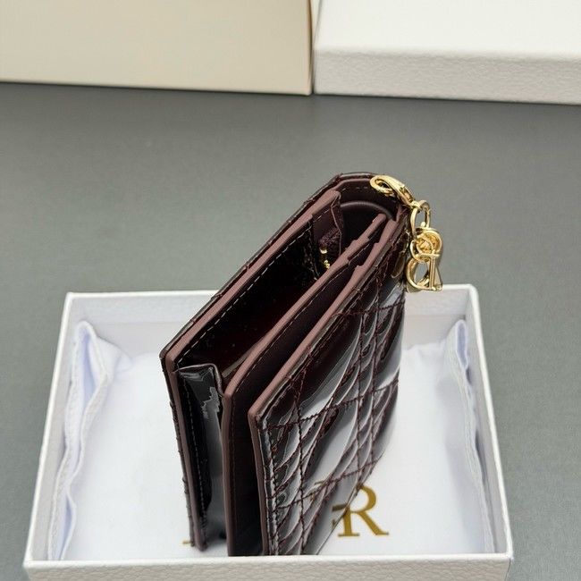 LADY DIOR LOTUS WALLET patent leather S0178 burgundy LADY DIOR LOTUS WALLET patent leather S0178 burgundy