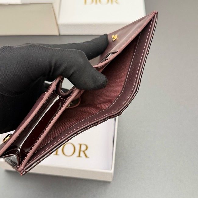 LADY DIOR LOTUS WALLET patent leather S0178 burgundy LADY DIOR LOTUS WALLET patent leather S0178 burgundy