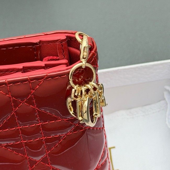 LADY DIOR LOTUS WALLET patent leather S0178 red