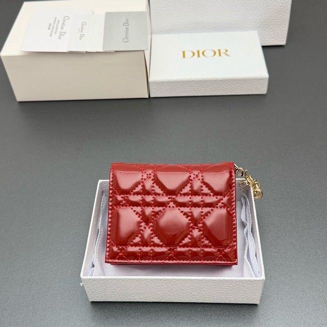 LADY DIOR LOTUS WALLET patent leather S0178 red