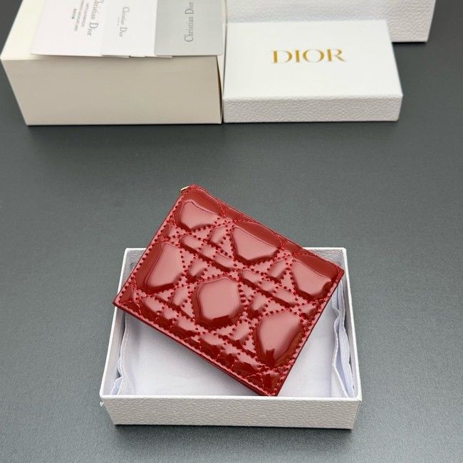 LADY DIOR LOTUS WALLET patent leather S0178 red