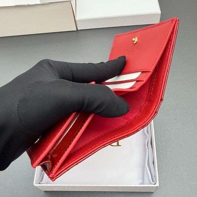 LADY DIOR LOTUS WALLET patent leather S0178 red