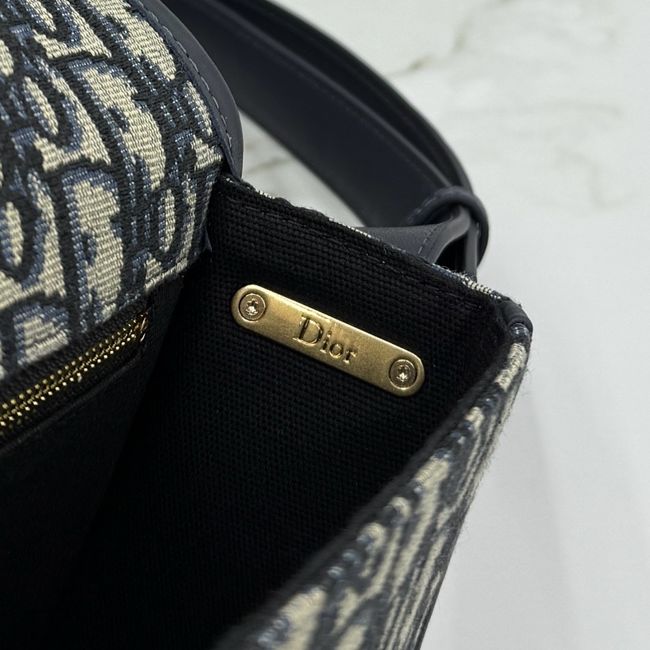 Medium Dior Medaillon Flap Bag Blue Dior Oblique Jacquard M3922Q