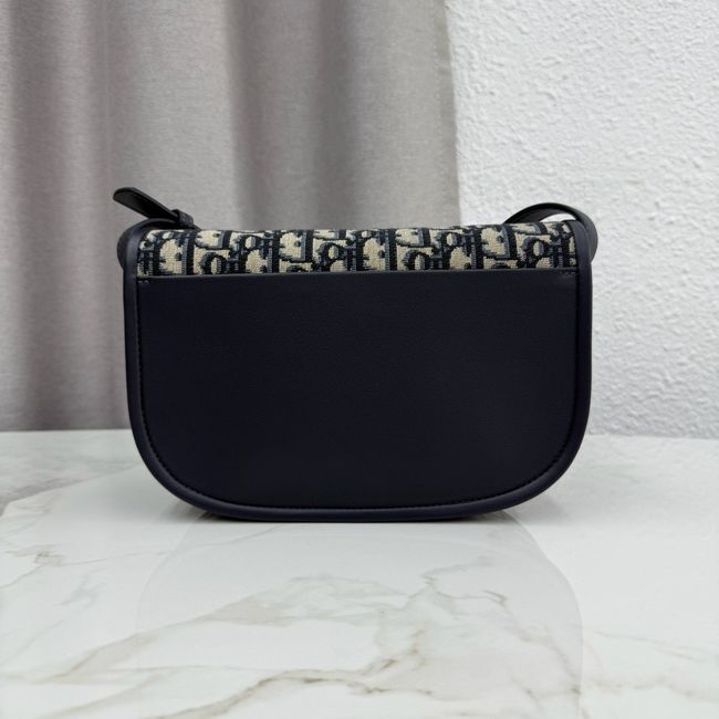 Medium Dior Medaillon Flap Bag Blue Dior Oblique Jacquard M3922Q
