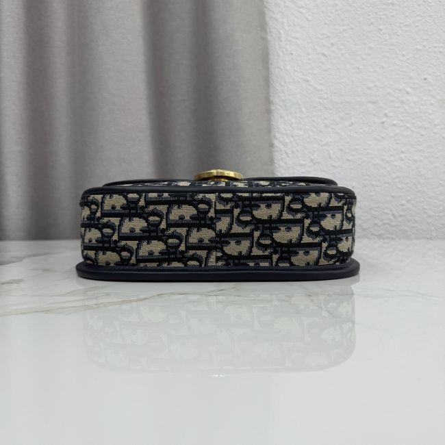 Medium Dior Medaillon Flap Bag Blue Dior Oblique Jacquard M3922Q