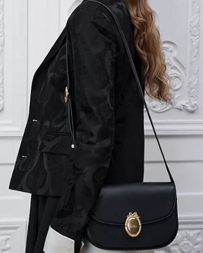 Medium Dior Medaillon Flap Bag Grained Calfskin M3920QD black Medium Dior Medaillon Flap Bag Grained Calfskin M3920QD black
