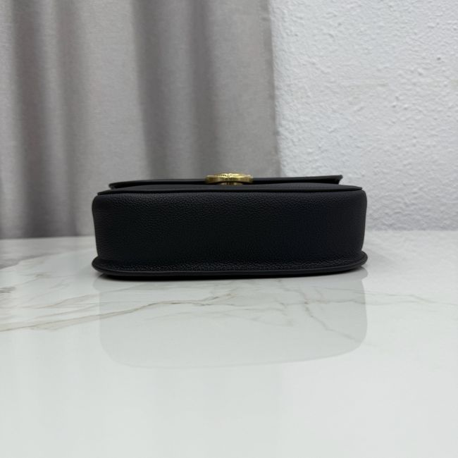 Medium Dior Medaillon Flap Bag Grained Calfskin M3920QD black Medium Dior Medaillon Flap Bag Grained Calfskin M3920QD black
