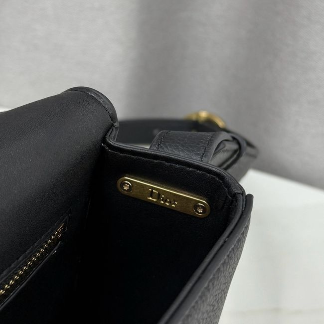 Medium Dior Medaillon Flap Bag Grained Calfskin M3920QD black Medium Dior Medaillon Flap Bag Grained Calfskin M3920QD black