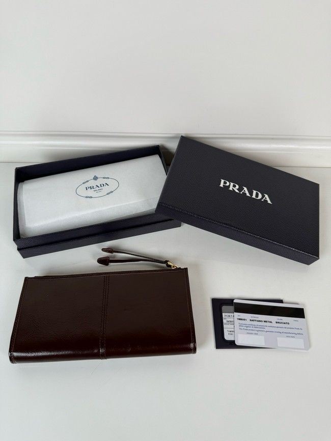 Prada Leather pouch 1MB051 Aviation Black