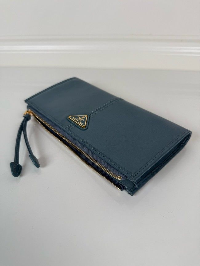 Prada Leather pouch 1MB051 Aviation Blue Prada Leather pouch 1MB051 Aviation Blue