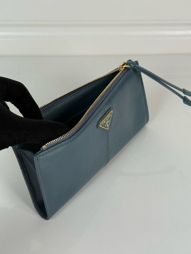 Prada Leather pouch 1MB051 Aviation Blue Prada Leather pouch 1MB051 Aviation Blue