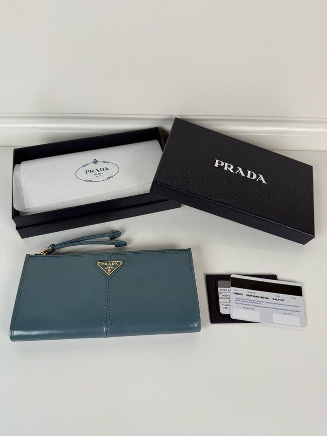 Prada Leather pouch 1MB051 Aviation Blue Prada Leather pouch 1MB051 Aviation Blue