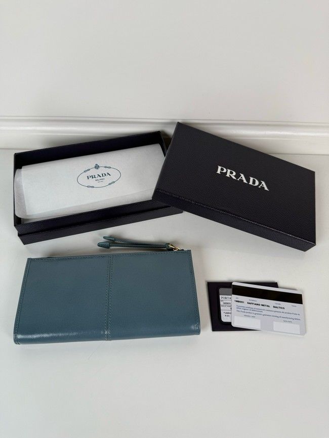 Prada Leather pouch 1MB051 Aviation Blue Prada Leather pouch 1MB051 Aviation Blue