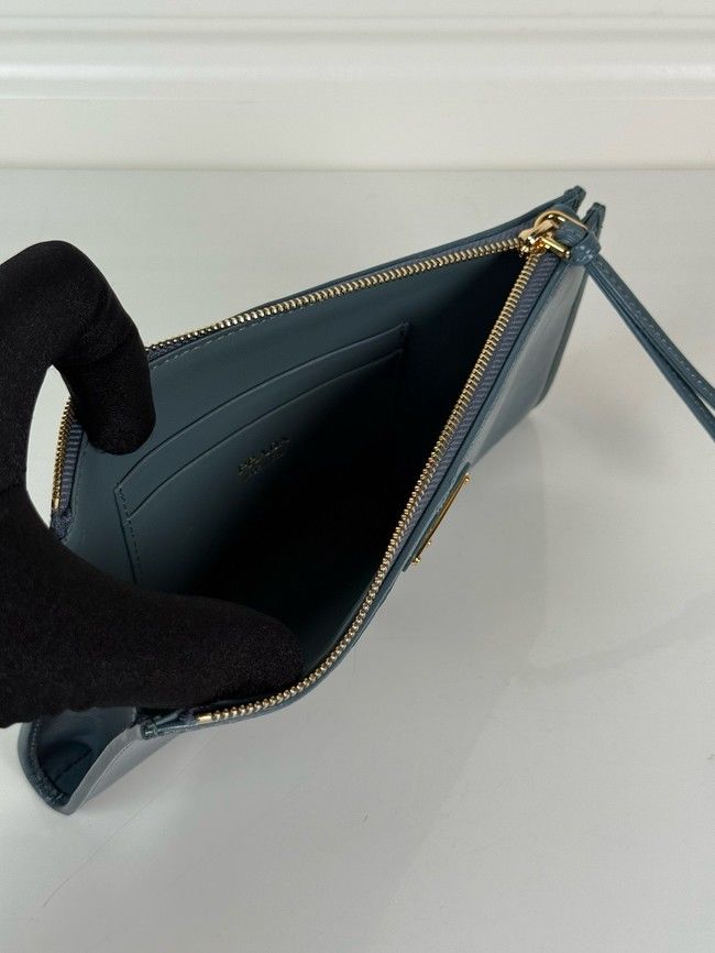 Prada Leather pouch 1MB051 Aviation Blue Prada Leather pouch 1MB051 Aviation Blue