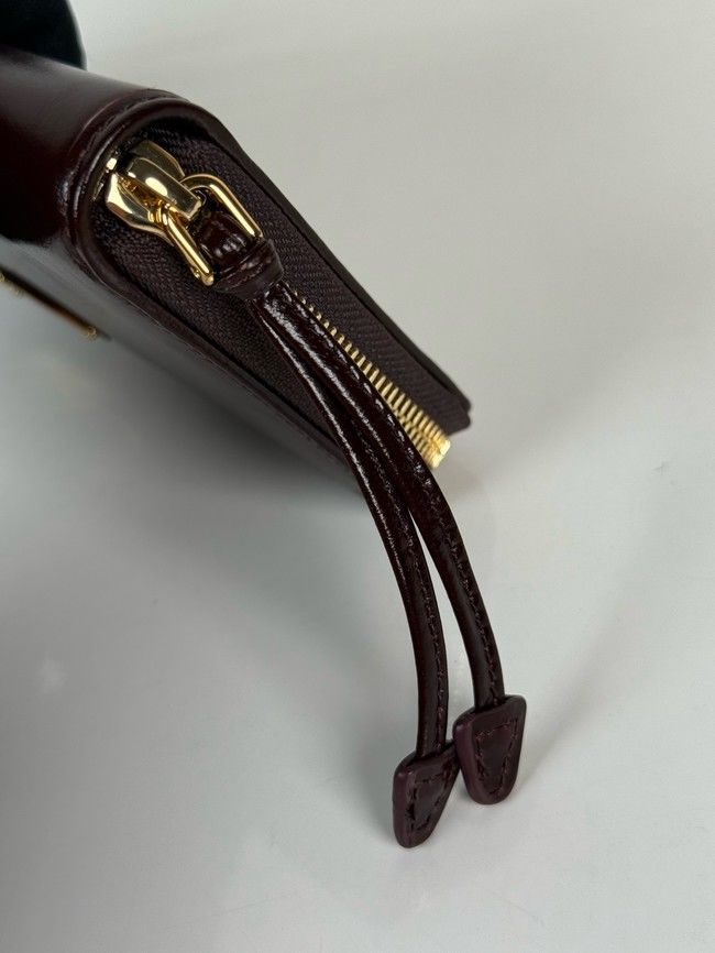 Prada Leather pouch 1MB051 dark brown Prada Leather pouch 1MB051 dark brown