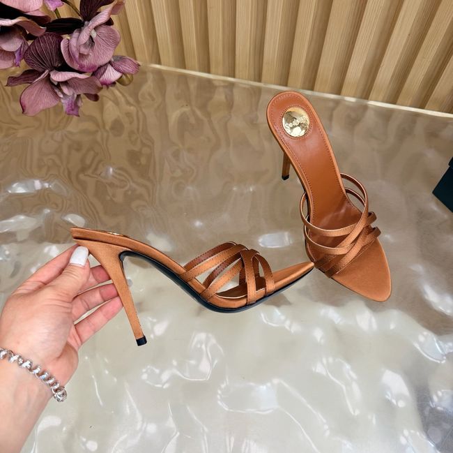Saint Laurent in satin crepe and rhinestones Heel 9CM 69002-5 Saint Laurent in satin crepe and rhinestones Heel 9CM 69002-5